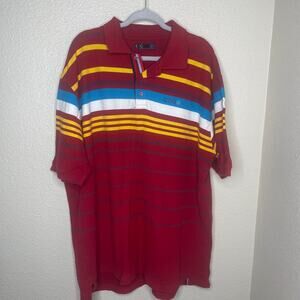 Coogi Mens 100% Cotton Multicolored Striped Polo Size XL***